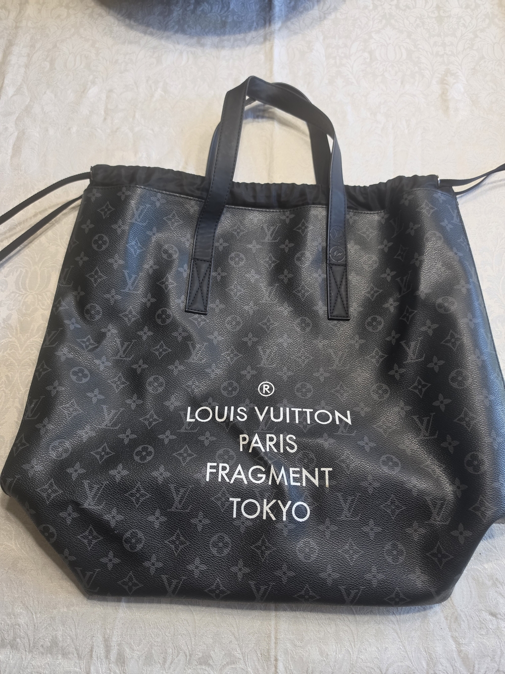 Louis Vuitton Black Monogram Fragment Tokyo Drawstring Tote - Picture 1 of 9